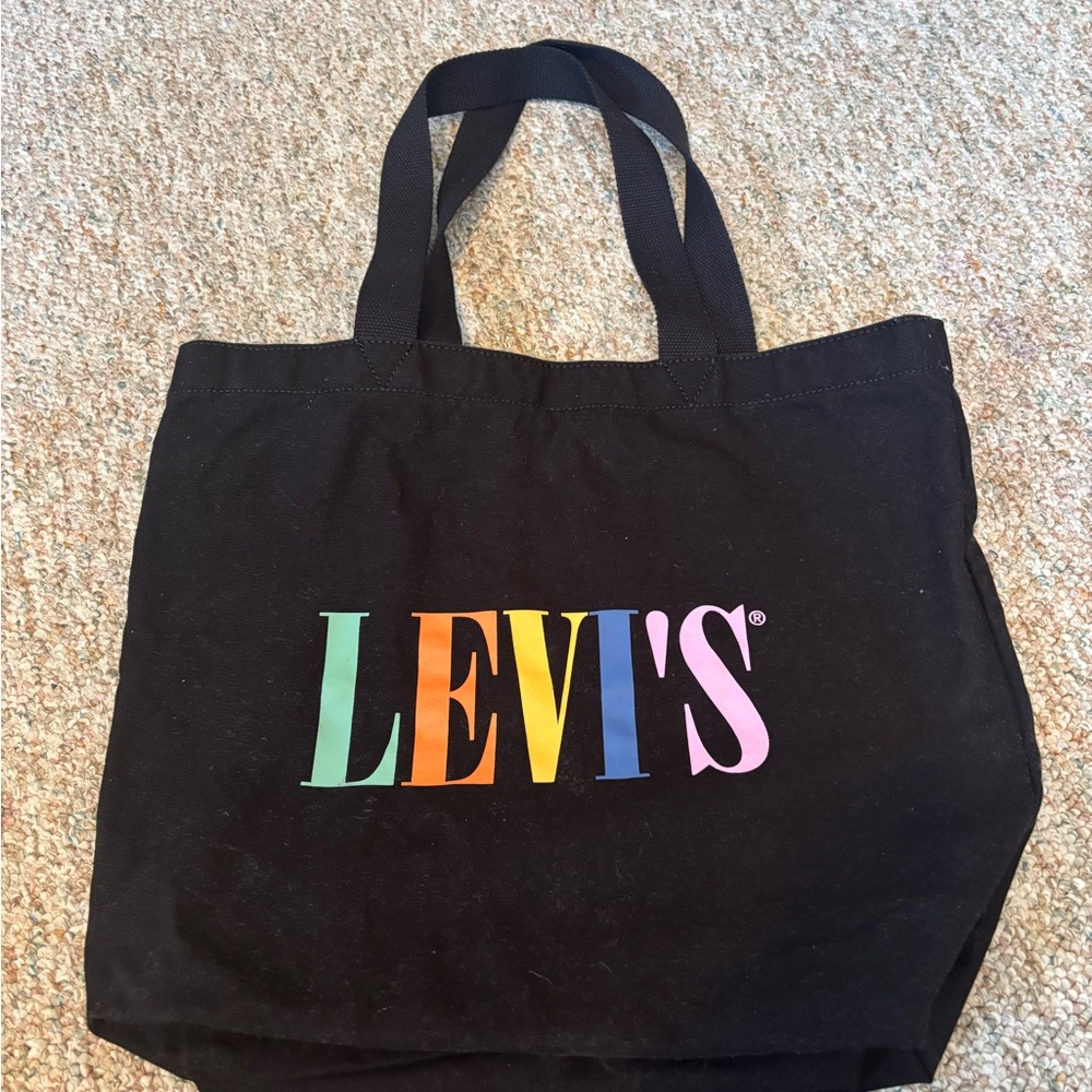 Levi's Black Tote Bag with Multicolor Logo